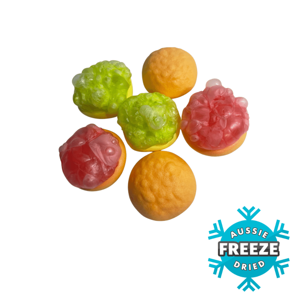 freeze dried gummi mini burgers